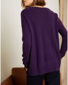 Pull ample 100% Cachemire Iris Col V aubergine