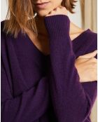 Pull ample 100% Cachemire Iris Col V aubergine