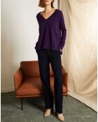 Pull ample 100% Cachemire Iris Col V aubergine