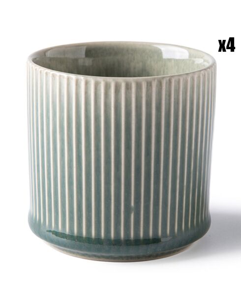 4 Tasses Jade vertes - D.7.2x7.5 cm