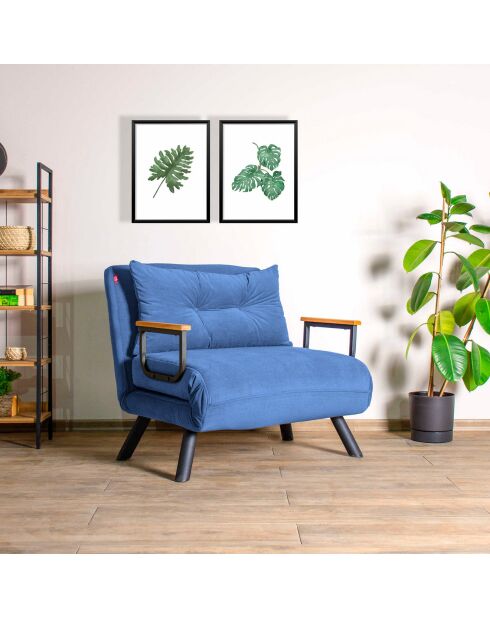 Fauteuil convertible Sando bleu - 50x60x45 cm