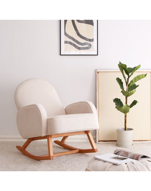 Fauteuil à bascyle Yoko blanc - 75x91x91 cm