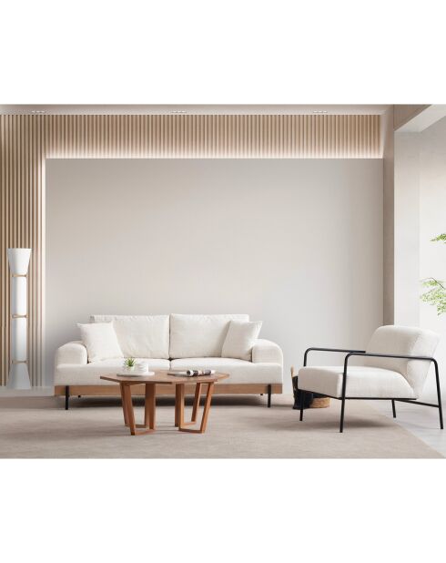 Canapé 3 places Eti blanc - 220x98x78 cm