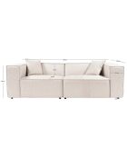 Canapé 2 places Lora beige - 220x108x65 cm