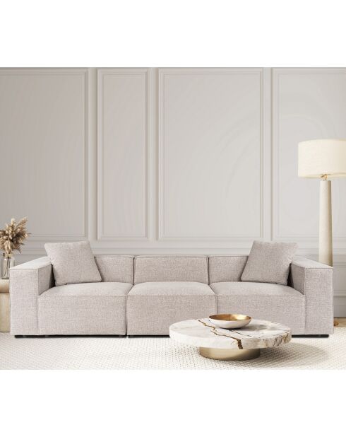 Canapé 3 places Lora beige- 303x108x65 cm