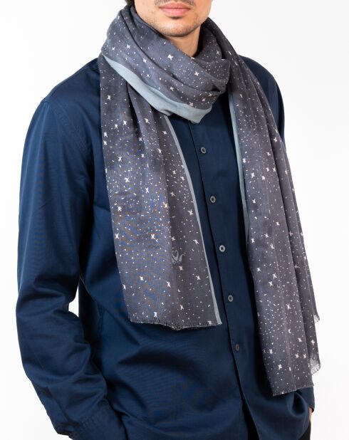 Etole en Coton Bio Neptune grise - 70x200 cm