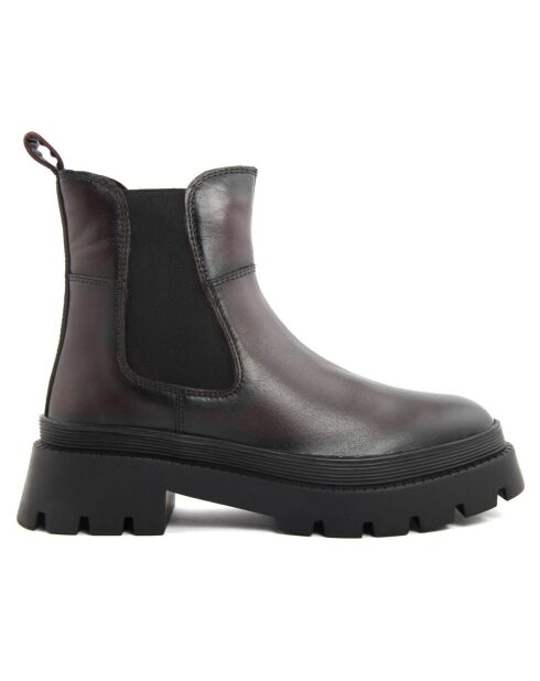 Chelsea Boots en Cuir Maora bordeaux foncé