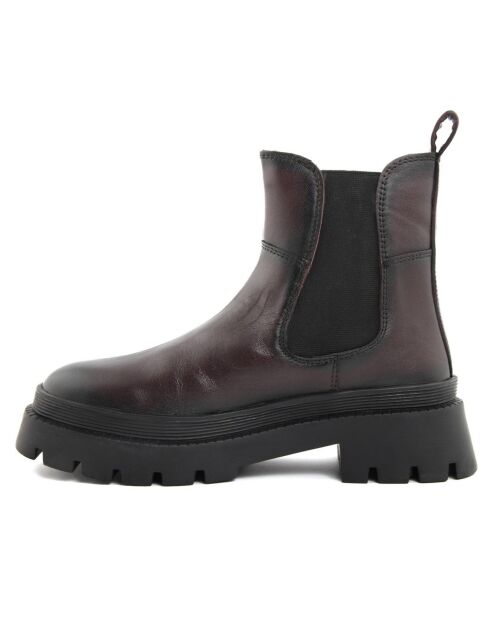 Chelsea Boots en Cuir Maora bordeaux foncé