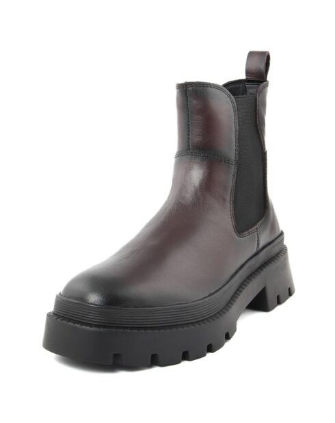 Chelsea Boots en Cuir Maora bordeaux foncé