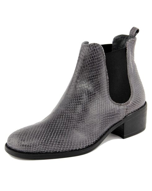 Chelsea Boots en Cuir Uma grises