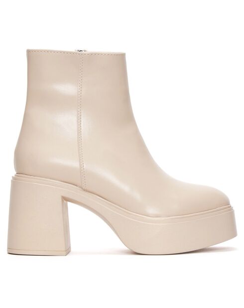 Bottines Enora beiges - Talon 9 cm