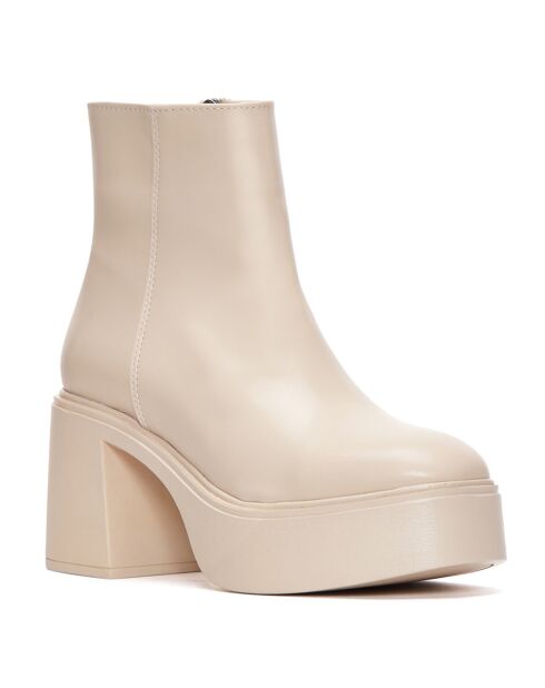 Bottines Enora beiges - Talon 9 cm