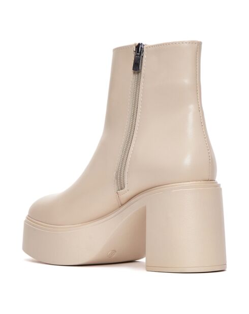 Bottines Enora beiges - Talon 9 cm