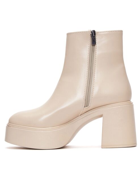 Bottines Enora beiges - Talon 9 cm