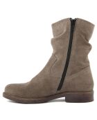 Boots en Velours de Cuir Kira taupe