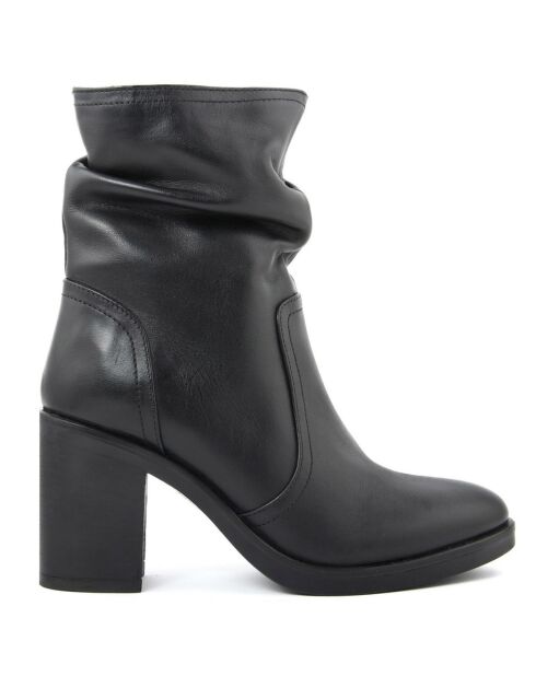 Bottines en Cuir Beryl noires - Talon 8 cm