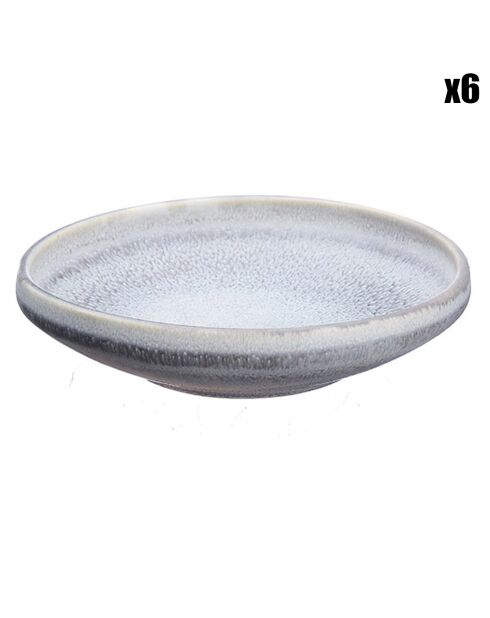 6 Coupelles en Grès Stone gris clair - 20 cl