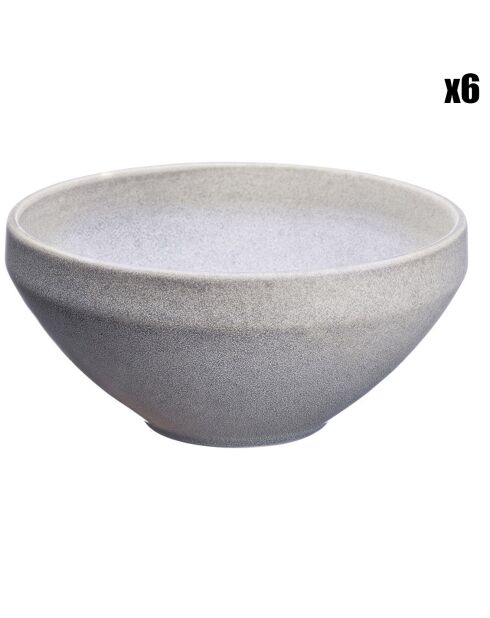 6 Bols en Grès Stone gris clair - 120 cl