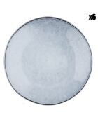 6 Assiettes en Grès dessert Cloud gris clair - D.21.5 cm