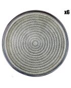 6 Assiettes en Grès Zen gris/bleu - D.17 cm