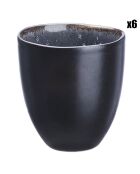 6 Tasses en Grès Iris bleu foncé - 15 cl