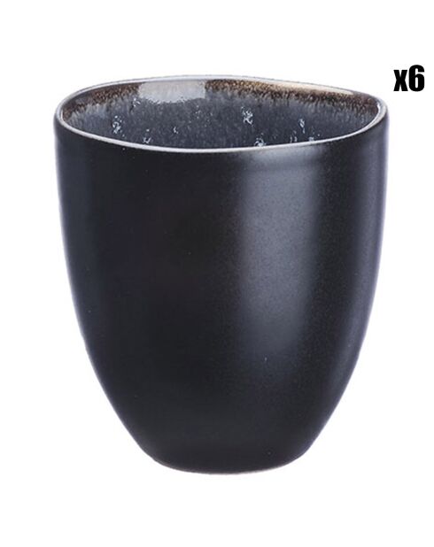 6 Tasses en Grès Iris bleu foncé - 15 cl