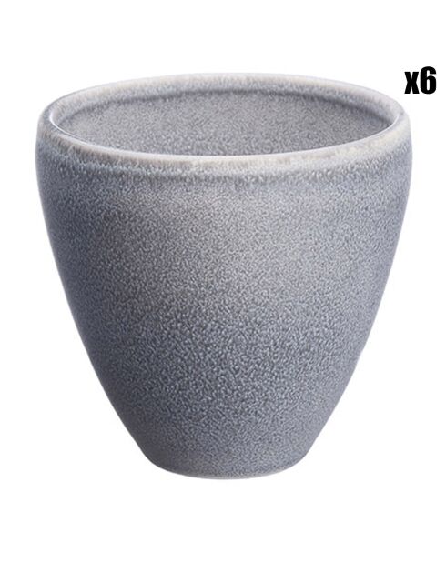 6 Tasses en Grès Stone gris clair - 15 cl