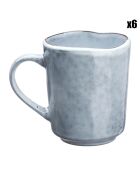 6 Mugs en Grès Cloud gris clair - 40 cl