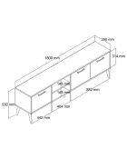 Meuble TV Exxen chêne - 180x53x35 cm