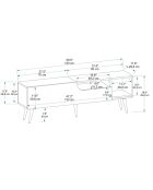 Meuble TV Alba  pin atlantique - 49.6x150x29.6 cm