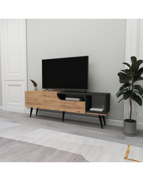 Meuble TV Alba  pin atlantique - 49.6x150x29.6 cm
