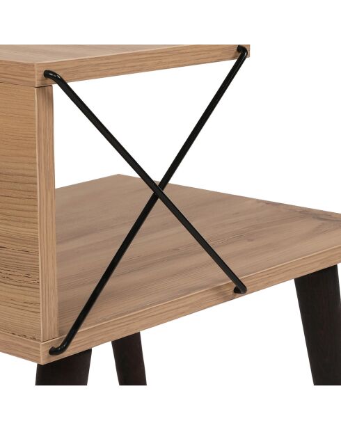 Table de chevet Cross bois - 50x55x40 cm