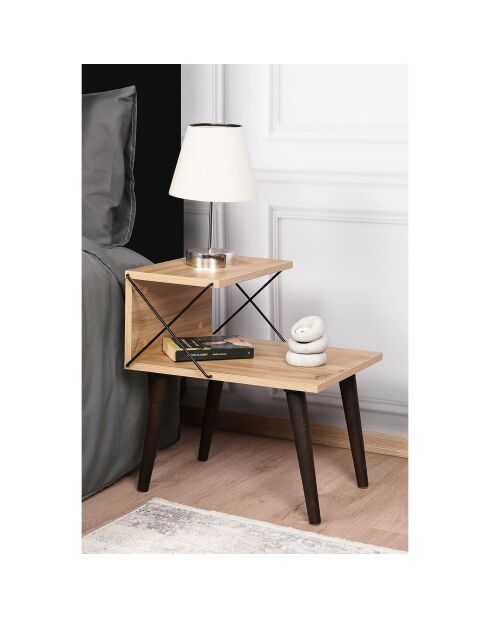 Table de chevet Cross bois - 50x55x40 cm