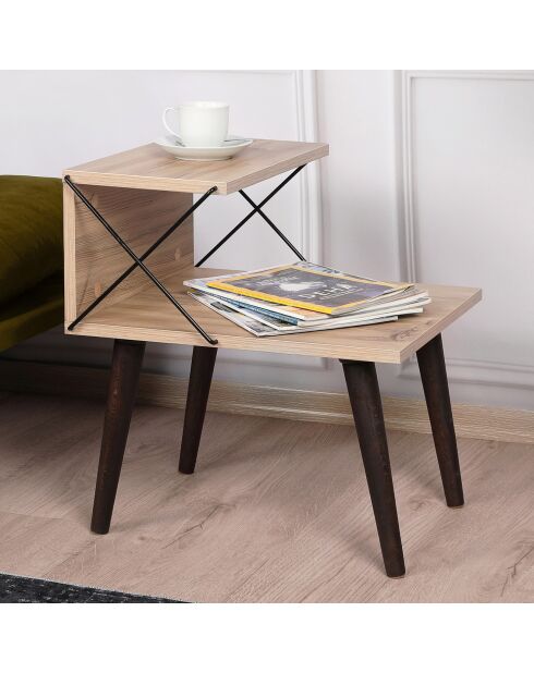 Table de chevet Cross bois - 50x55x40 cm