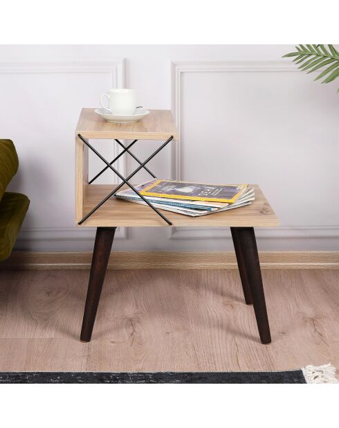 Table de chevet Cross bois - 50x55x40 cm