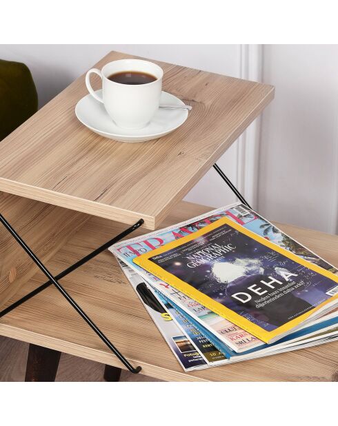 Table de chevet Cross bois - 50x55x40 cm