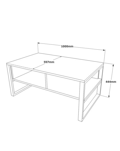 Table basse ML34 pin atlantique - 100x44.4x59.7 cm