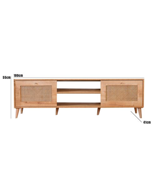 Meuble TV Hazeran chêne - 180x55x41 cm