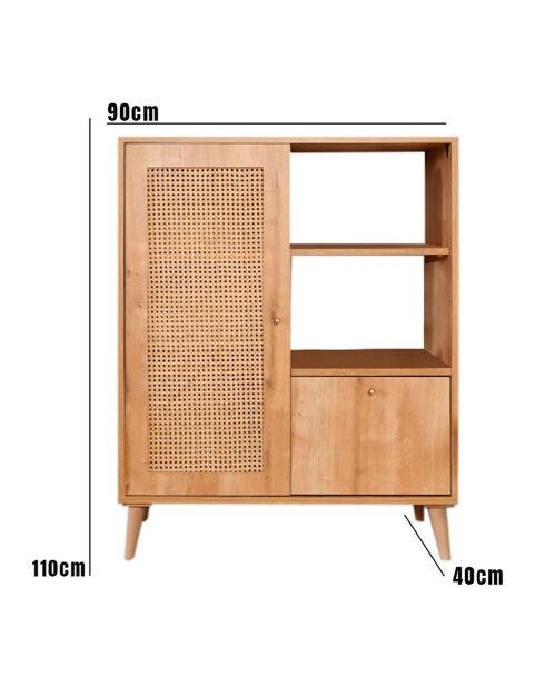 Commode Hazeran chêne - 40x90x110 cm