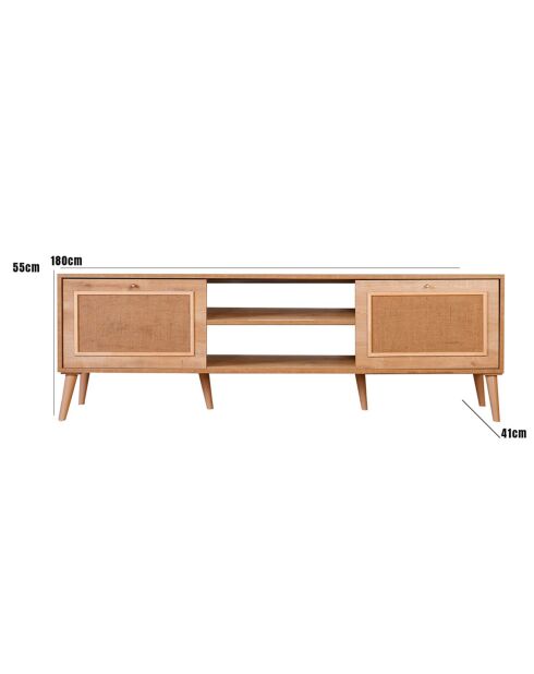 Meuble TV Jüt chêne - 180x55x41 cm