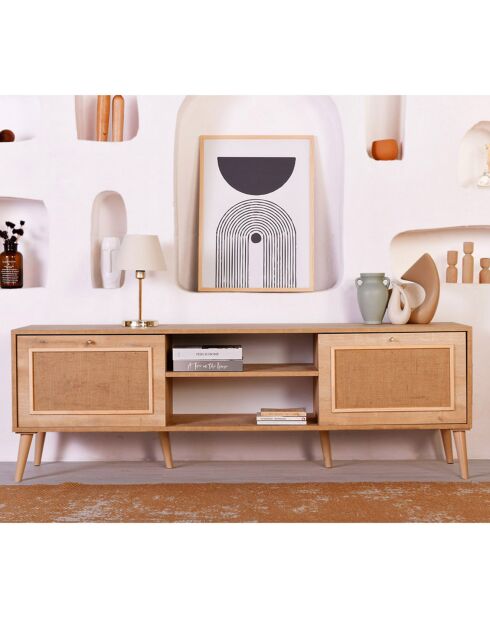 Meuble TV Jüt chêne - 180x55x41 cm