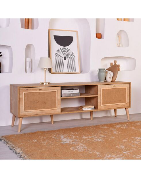 Meuble TV Jüt chêne - 180x55x41 cm