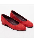 Ballerines en Velours de Cuir Biche rouges