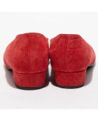 Ballerines en Velours de Cuir Biche rouges