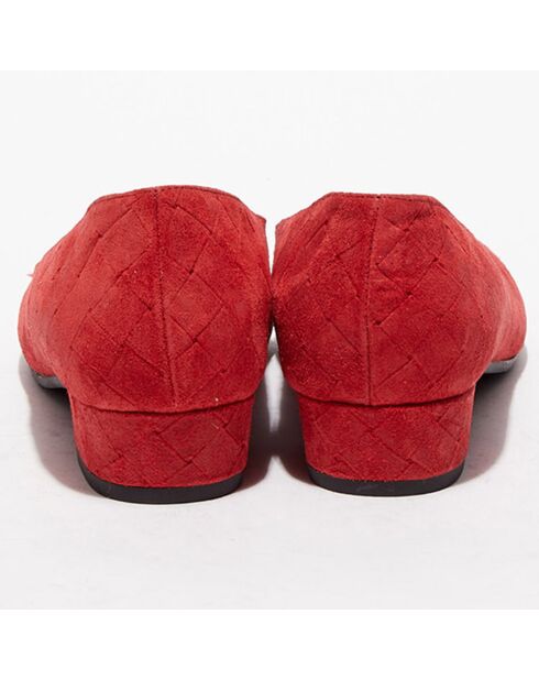 Ballerines en Velours de Cuir Biche rouges