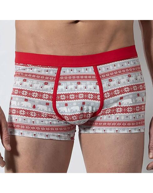 Boxer Joah rouge/blanc