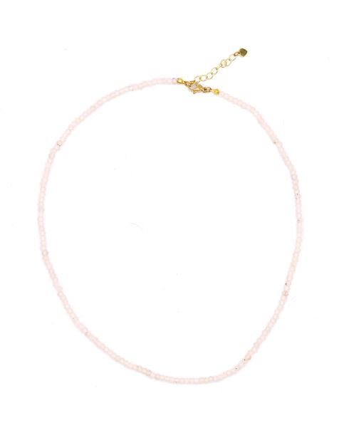 Collier Eléa Jade blanc en laiton doré