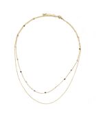 Mehrfarbige Halskette Anna Turmalines aus Goldmessing