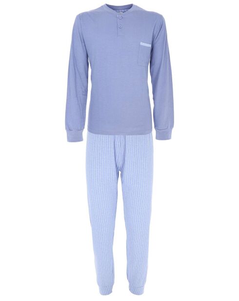 Pyjama manches longues & Pantalon Paco bleu