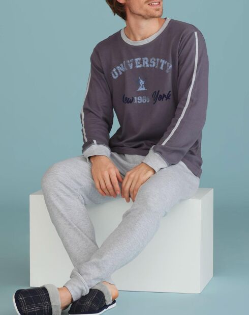 Pyjama manches longues & Pantalon Lélio gris
